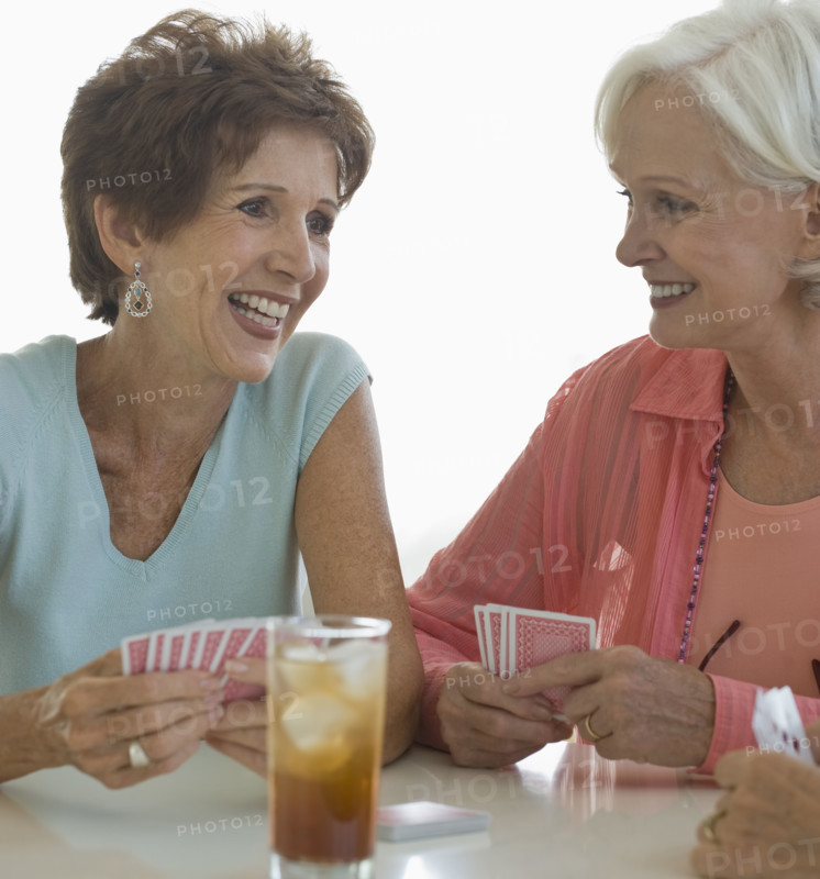Senior women socializing.
