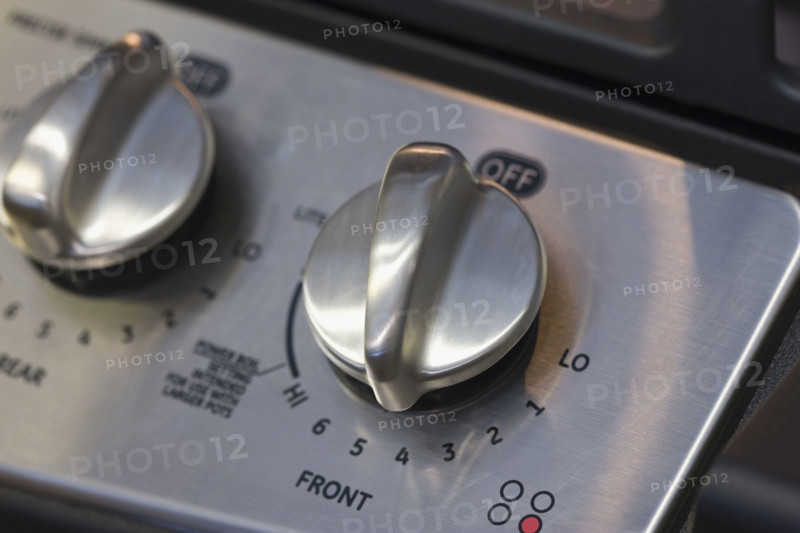Close up of stove dial.