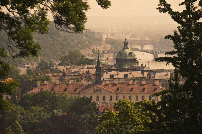 View of city from hillside.