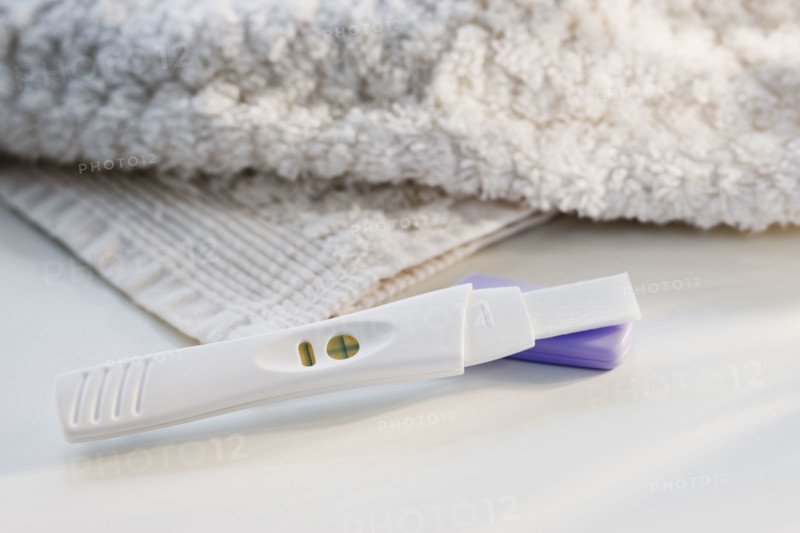 Close up of pregnancy test.