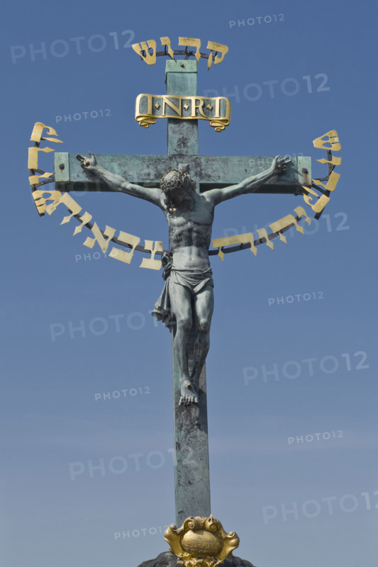 Low angle view of crucifix.
