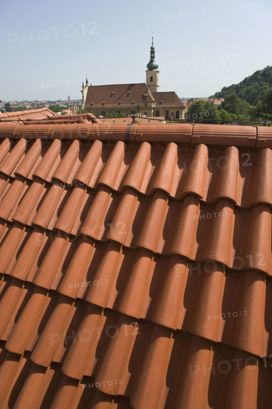 Tiled rooftop.