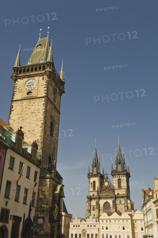Church and clock tower.