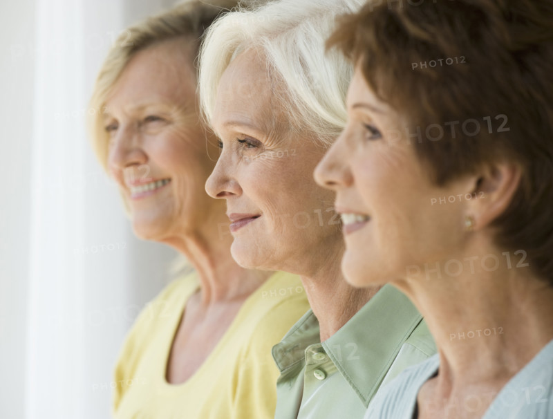 Senior women in a row.
