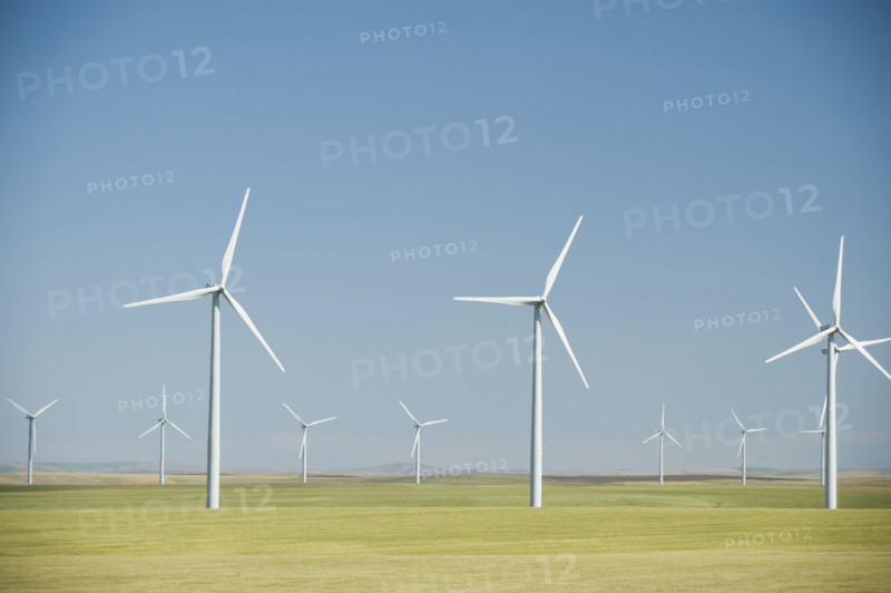 Windmills on wind farm. Date : 2008