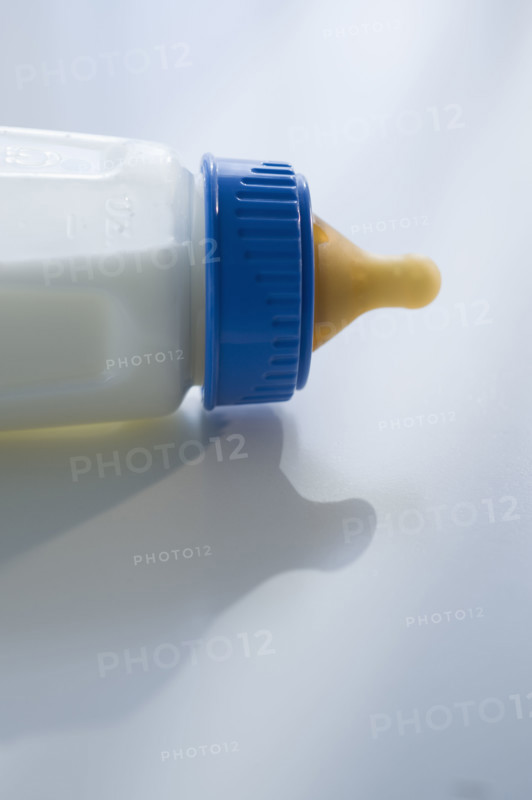 Close up of baby bottle.
