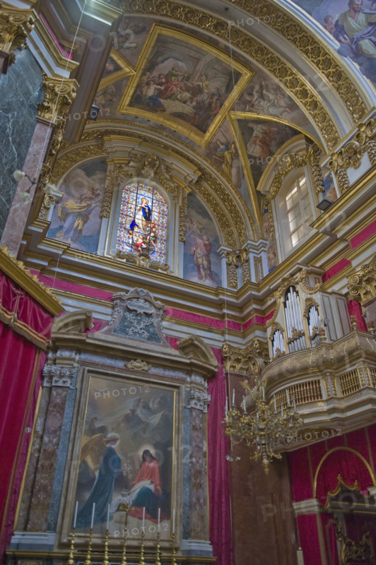Interior of Mdina Cathedral, Malta.