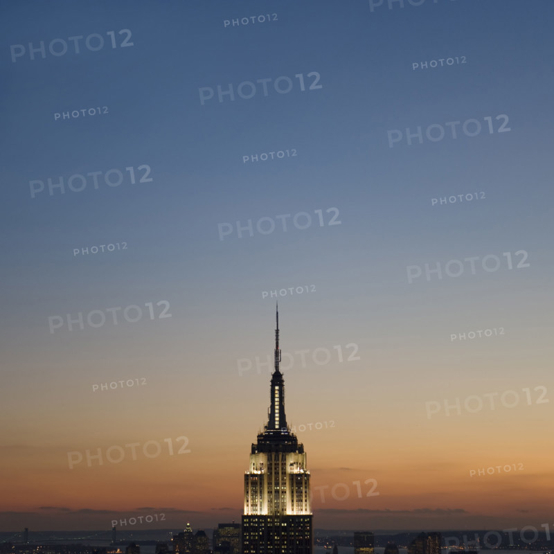 Sunset view of Empire State Building.