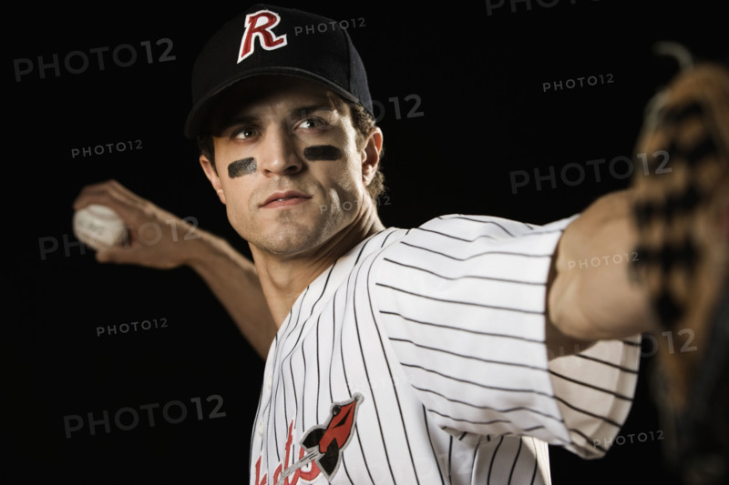 Close up of pitcher throwing baseball. Date: 2008
