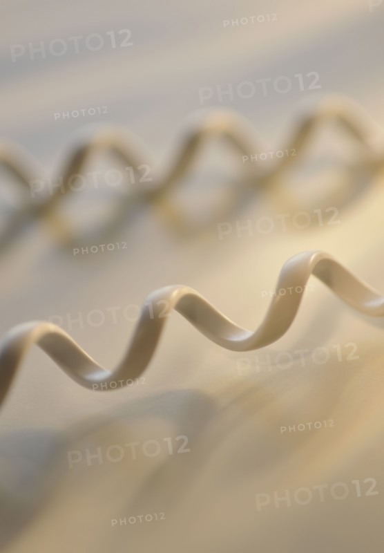 Close up of telephone cord.