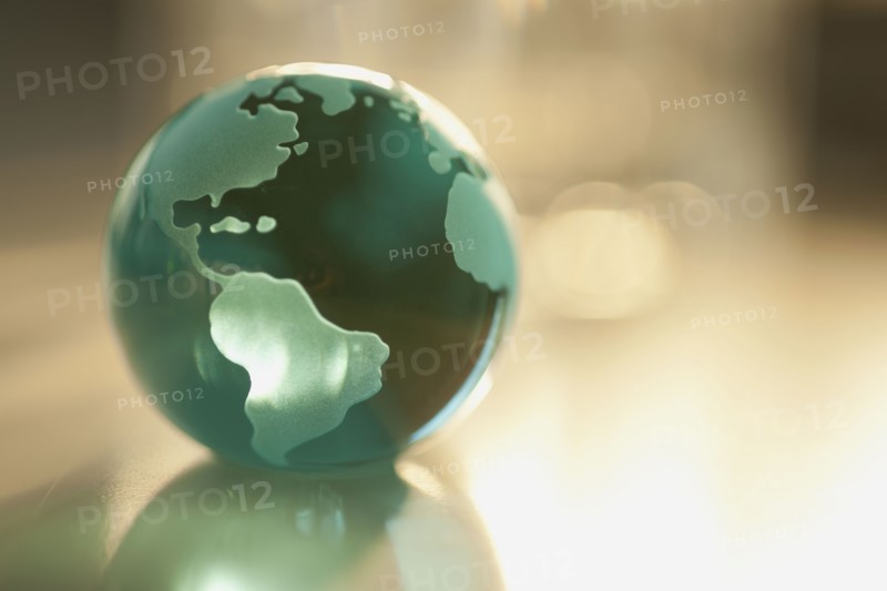 Close up of glass globe.