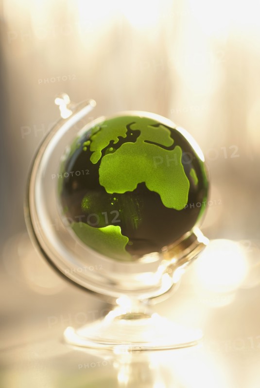 Close up of glass globe.