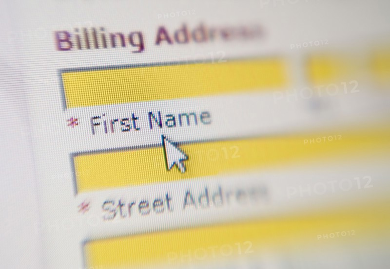 Close up of internet security form.