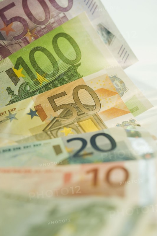 Assorted euro notes.