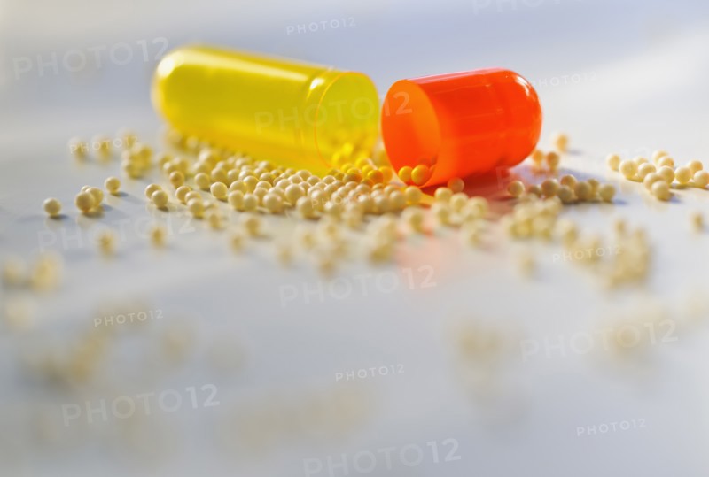 Broken medicine capsule.