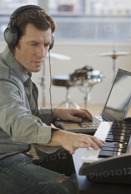 Man producing music.
