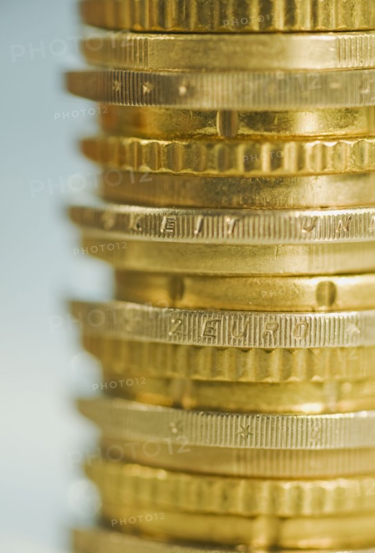 Stack of euro coins.