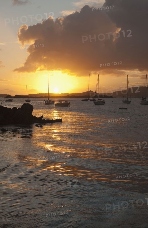 Harbor of St. John at sunset.
