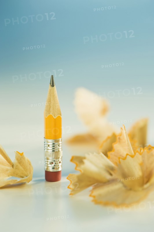 Stubby pencil and shavings. Photographe : Daniel Grill