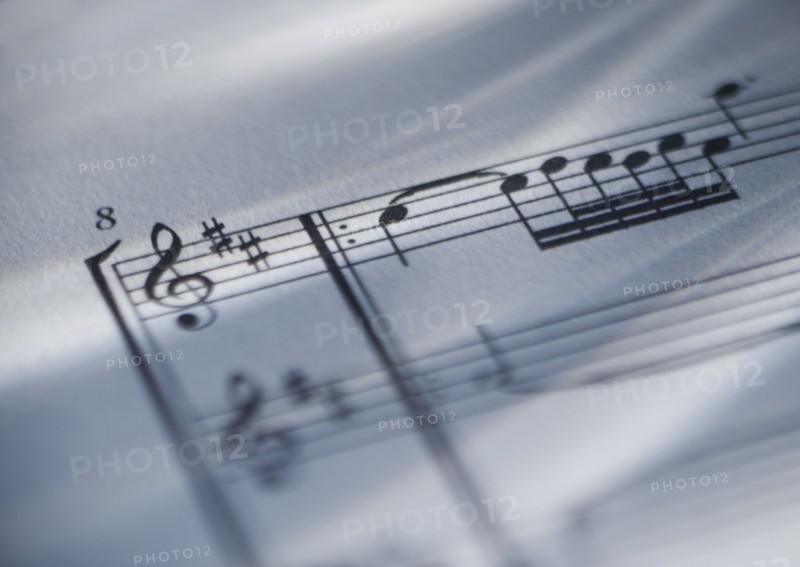 Close up of sheet music.