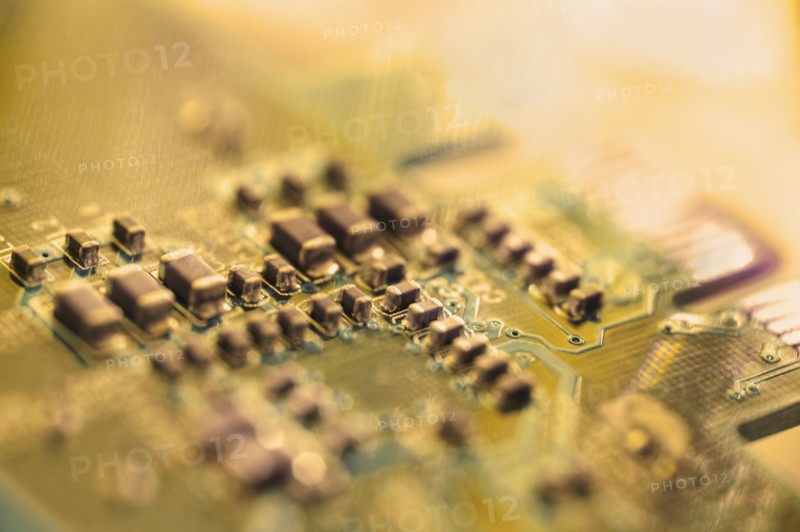 Close up of computer circuit board.