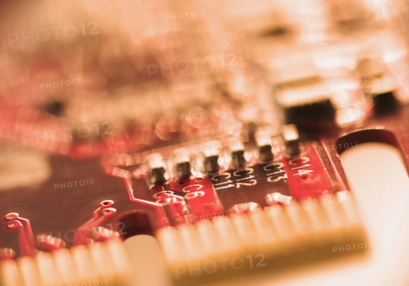 Close up of computer circuit board.