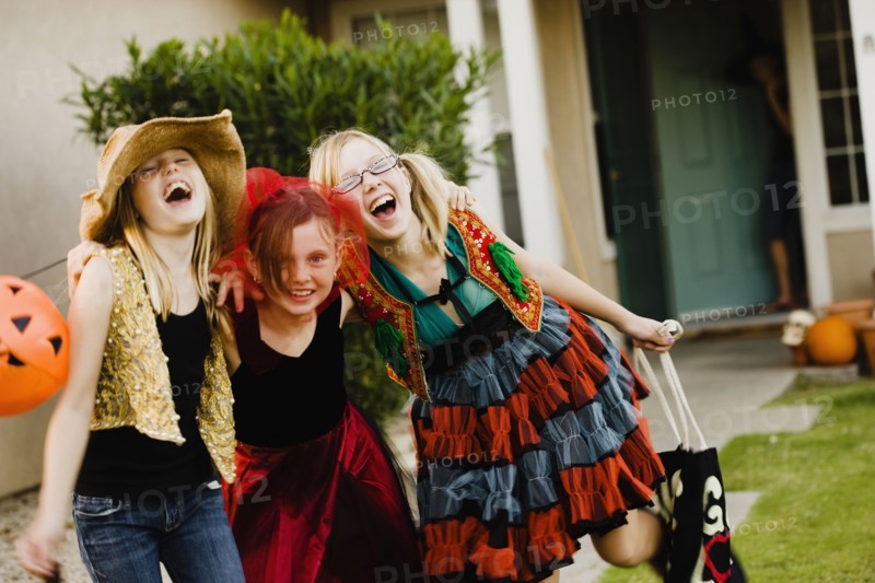 Girls trick or treating