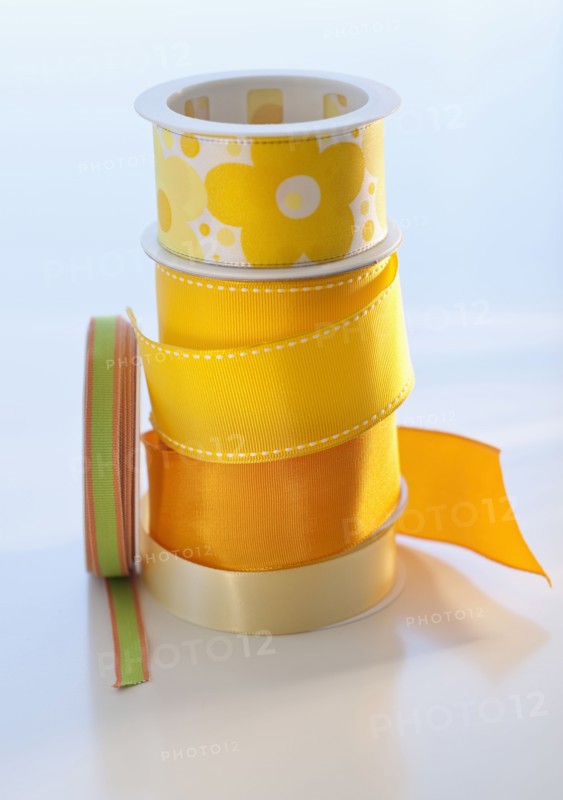 Studio shot of yellow ribbons.