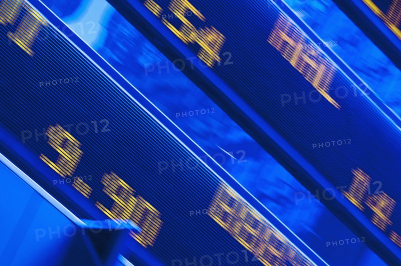 Stock ticker in Times Square, New York City, New York, USA. Photographe : Daniel Grill