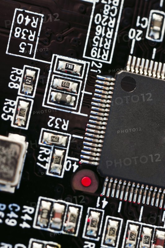 Close-up of computer chip.