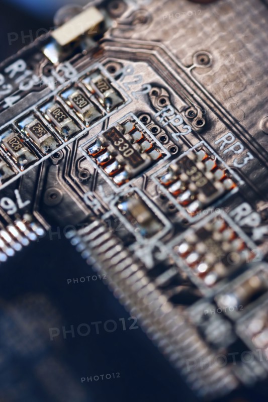 Close-up of computer chip.