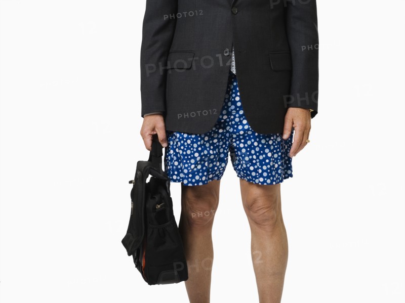 A businessman without pants