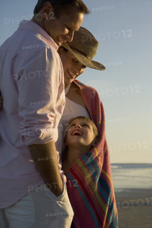 A family at the beach