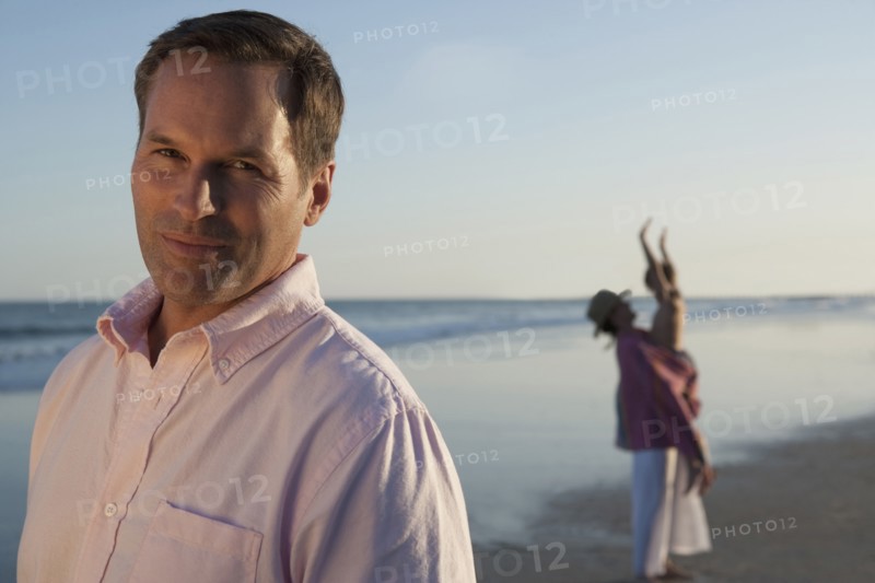 A family at the beach