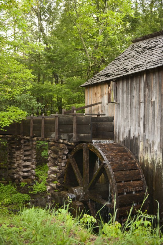 A watermill in Smoky Mountain National Park.