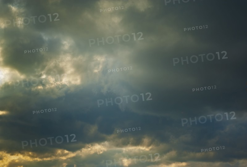 Dark clouds in the sky.