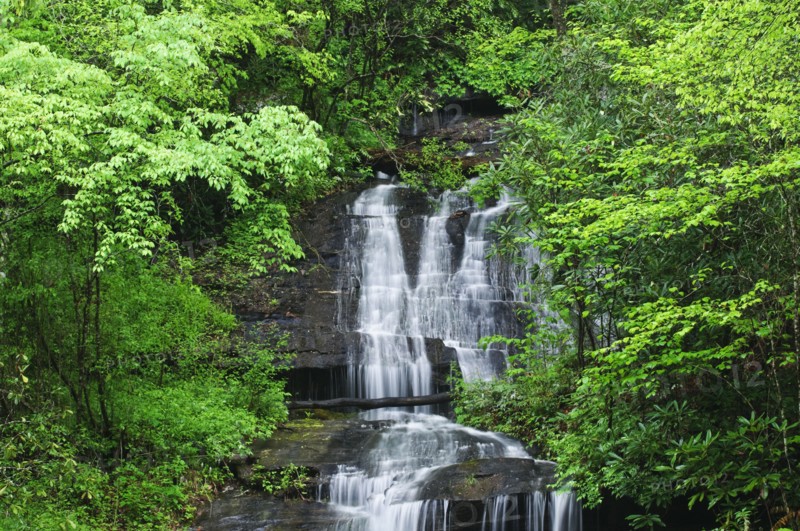 A scenic waterfall