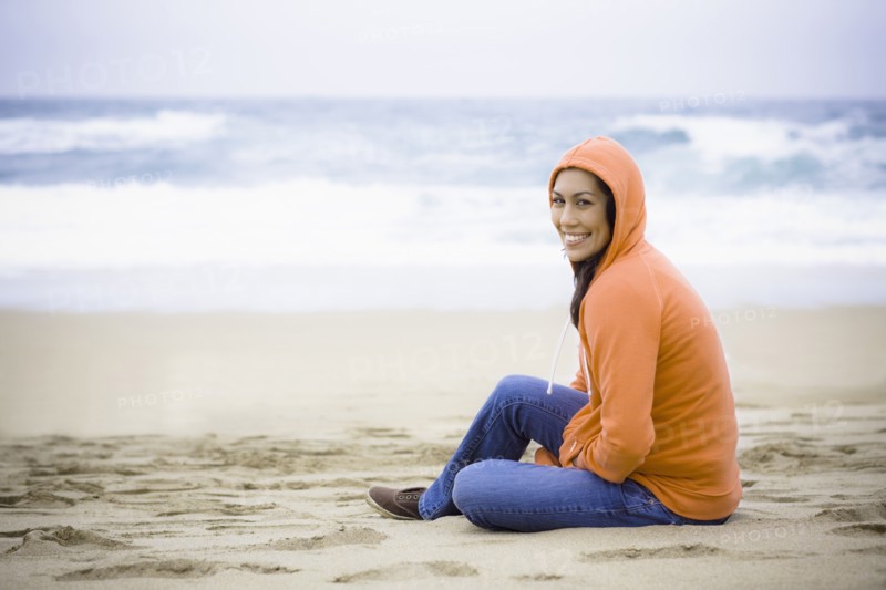A woman at the beach
