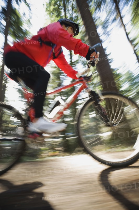 Biker in the woods