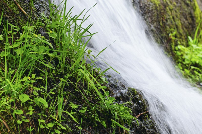 A scenic waterfall