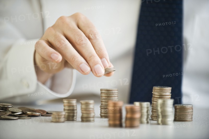 A man sorting change