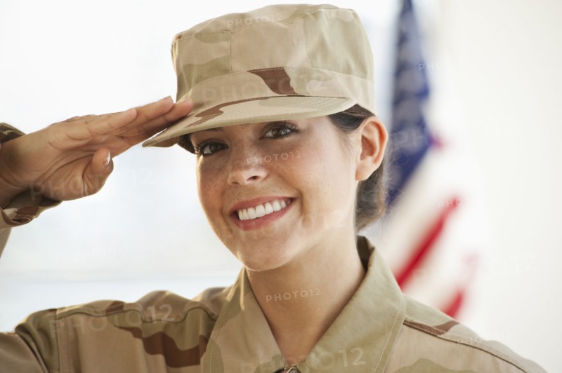 A military officer saluting