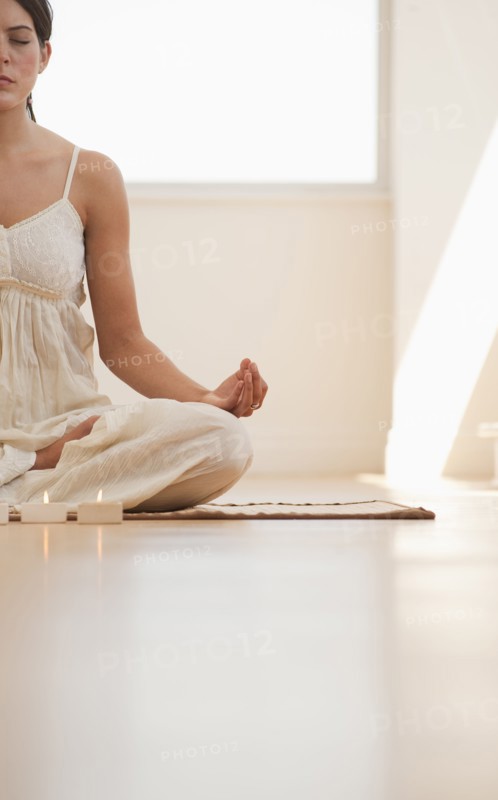 A woman doing yoga