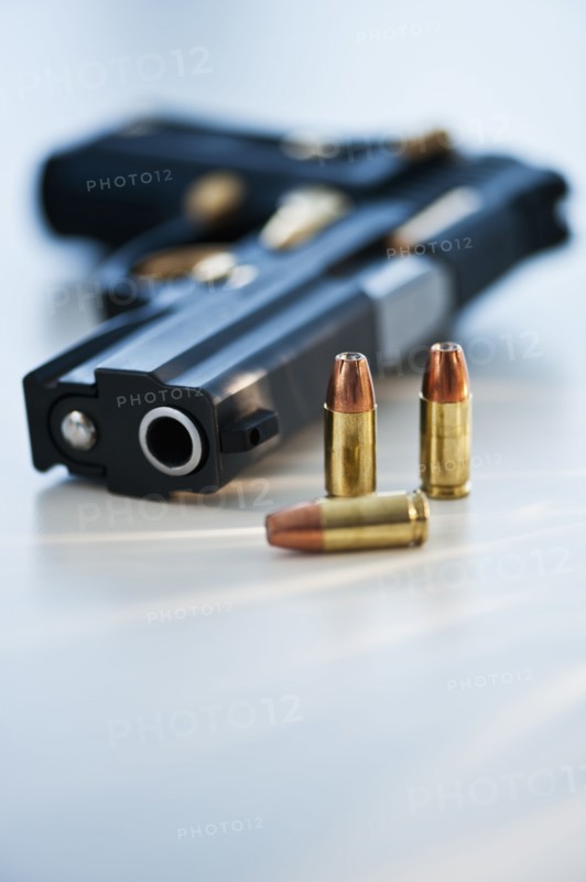 A handgun and ammunition