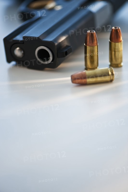 A handgun and ammunition