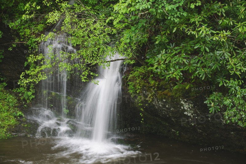 A scenic waterfall.
