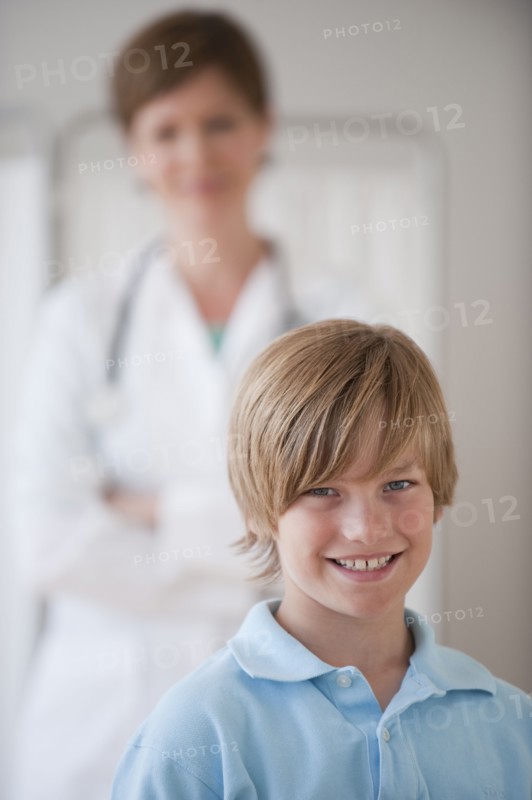 Female doctor with child.