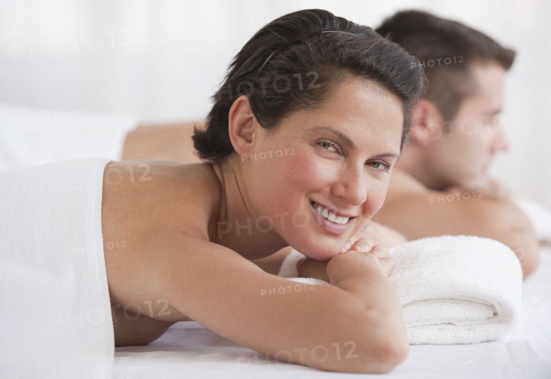 Couple at spa.