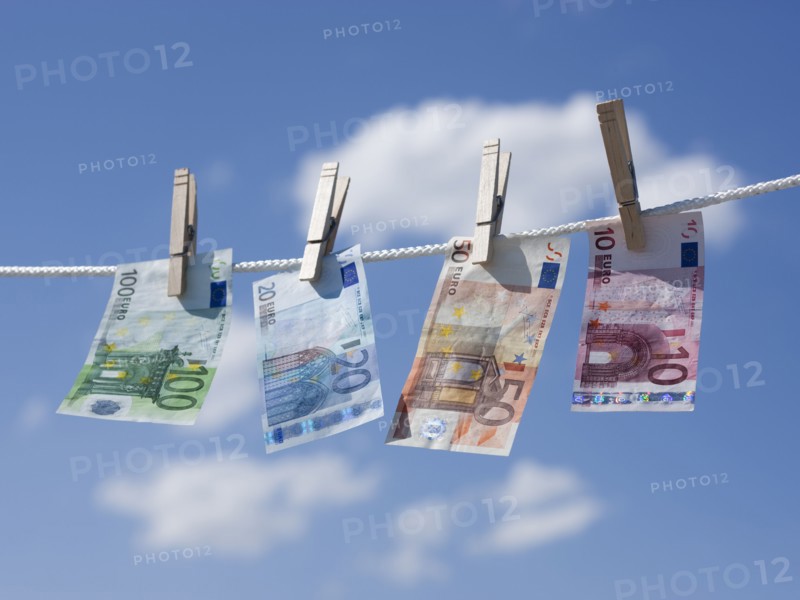 Euros on clothes line