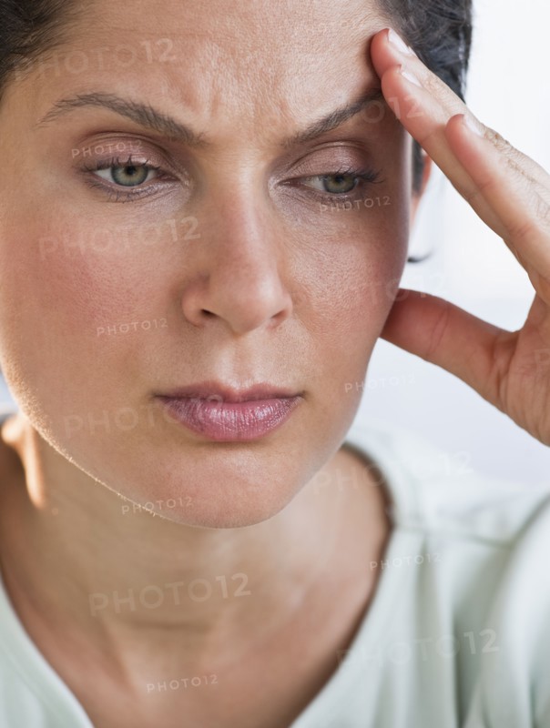 Woman with headache.